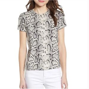 Pam and Gela Snake Print Short Sleeve Tee, Size XS